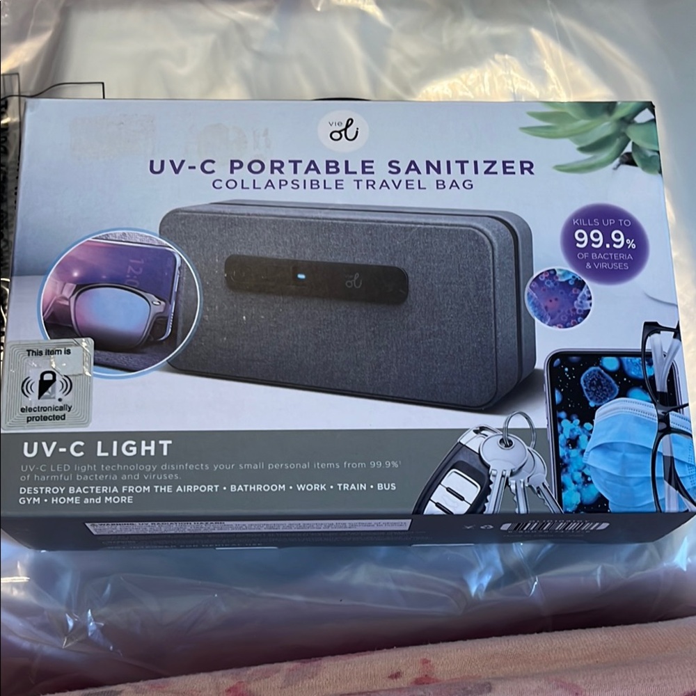 Vive UV-C Portable Sanitizer Collapsible Travel Bag - Gray